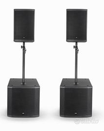 Impianto audio completo 2 casse cono 12 + sub 18