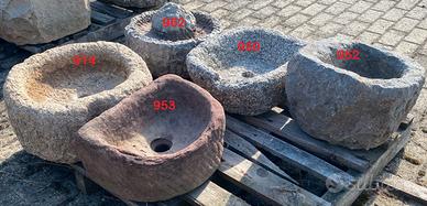 Antica vasca lavabo rustica in pietra granito 2