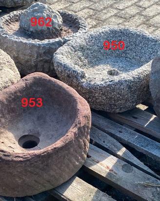 Antica vasca lavabo rustica in pietra granito 2