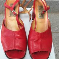 Sandali rossi in pelle Baldinini