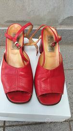 Sandali rossi in pelle Baldinini