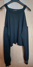Felpa crop spalle scoperte