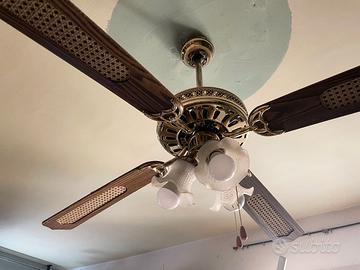 LAMPADARIO VINTAGE CON  VENTILATORE A PALE