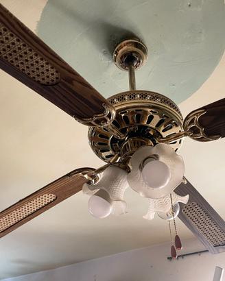 LAMPADARIO VINTAGE CON  VENTILATORE A PALE