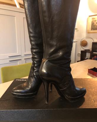 Stivali pelle nero tacco