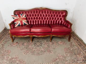 divano Chester Chesterfield inglese pelle Bordeaux