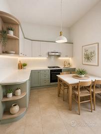 Cucina angolare in legno massello completa di elet