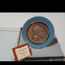 Quadretto turchese con icona sacra in argento 925