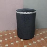 Pouff sgabello velluto nero