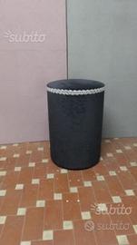 Pouff sgabello velluto nero