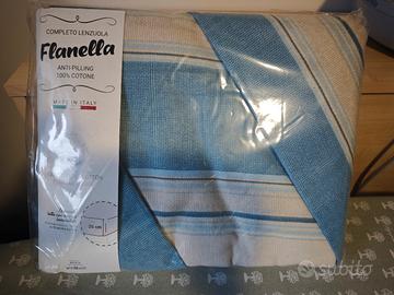 Completo lenzuola matrimoniale flanella Nuovo