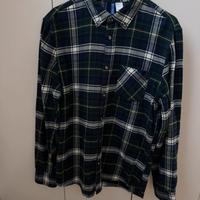 Camicia uomo H&M a quadri blu scuro e verdone