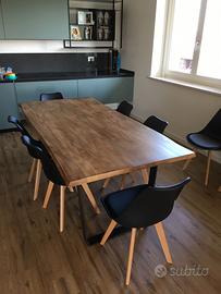 Tavolo fisso in frassino massiccio