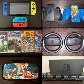 Nintendo Switch console,microsd 256gb, giochi, acc