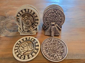 12 sottobicchieri calendario azteco e maya