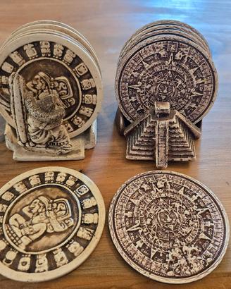 12 sottobicchieri calendario azteco e maya