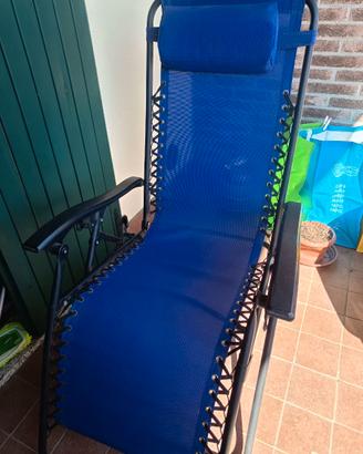 Sedia a sdraio reclinabile in tessuto plasticato