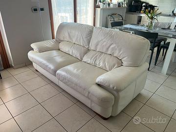 DIVANO IN VERA PELLE BIANCO