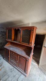 Credenza tirolese 2 ante con vetro lavorato