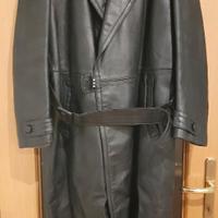 CAPPOTTO PELLE NERO VINTAGE TEDESCO CONFEZ. 6/1962