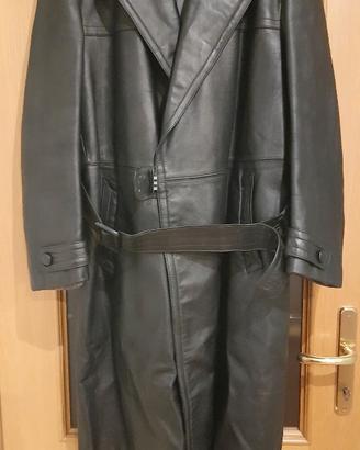 CAPPOTTO PELLE NERO VINTAGE TEDESCO CONFEZ. 6/1962
