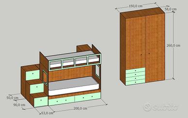cameretta con letti a castello