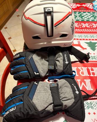 Casco da sci e snowboard e guanti da sci