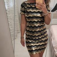 Abito Dry Lake paillettes oro-nero Tg S