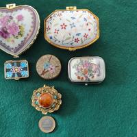 SUPERBE 6 scatoline portapillole cloisonné vintage