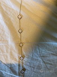 Collana quadrifogli bianchi