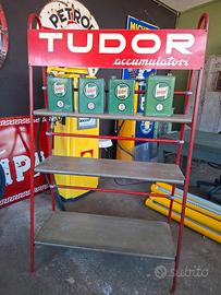 espositore insegna Tudor Batterie vintage 