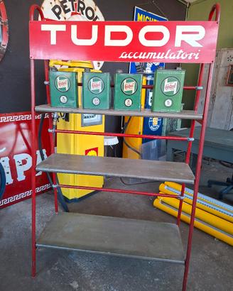 espositore insegna Tudor Batterie vintage 