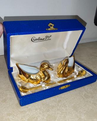 Set Cigni Dorati Créations PV - Porcellana Oro 