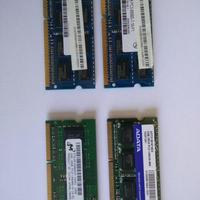 4 Moduli RAM Notebook Laptop DDR3 PC3 2GB l'uno