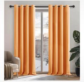 Set tende colore giallo senape coprenti