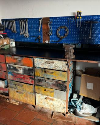 Bancone da lavoro officina TUTTO IN FERRO