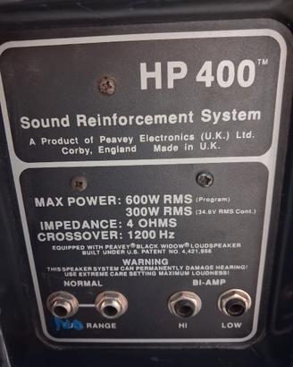 casse professionali Peavey HP 400 – 600W