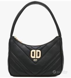 DKNY Delphine Quilted Shoulder Bag Black/Gold