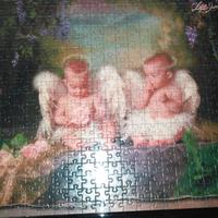 Quadro "Angeli Neonati" - composizione puzzle