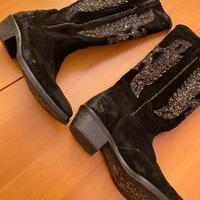 Stivali nuovi texani camoscio nero misura 41
