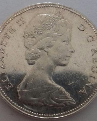Canada dollaro canoa 1965 Ag 800 %. g 23,3276