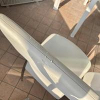 Sedie bianche cromate in ecopelle