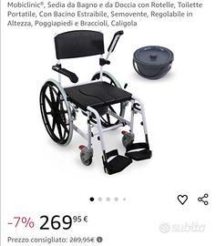 Sedia a rotelle da bagno
