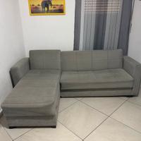 Divano letto angolare moderno grigio