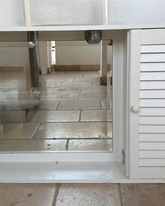 Pensile Bagno anni ‘80 bianco con Specchio e anta