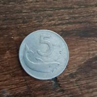 5 lire delfino senza data