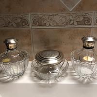 Completo in cristallo e argento da toilette