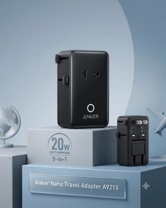 Anker Nano Travel Adapter 5-in-1 Adattatore 