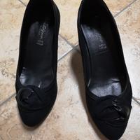 Décolleté camoscio nero