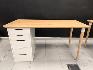 Scrivania IKEA ANFALLARE ALEX HILVER bambù 140x65